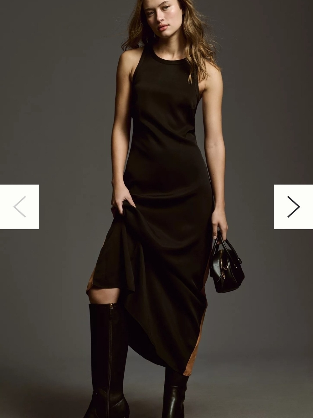 Maeve Colorblock Twist-Back Midi Dress